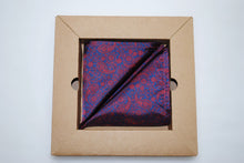 Load image into Gallery viewer, Purple and Red Paisley Pocket Square
